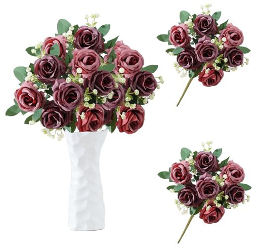 astylishome Large Faux Flower Arrangements Outdoor Artificial Flowers Indoor Decorative Fake Flowers for Home Garden Wall Wedding Party Fake Flowers for Outside Planter Window Box 4310