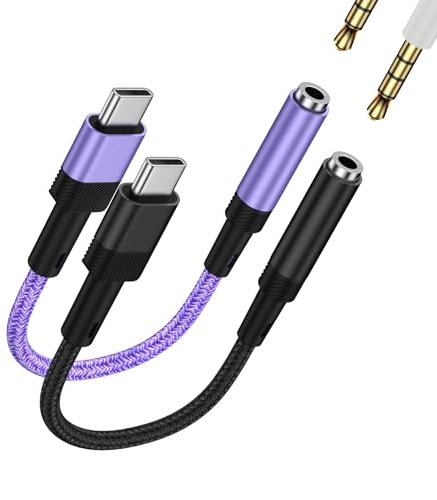 iPhone 16 Kopfhörer Adapter,USB C auf 3.5 Klinke Adapter,USB C Klinke Adapter für Samsung Galaxy A55/A15/A16/A34/A35/S25,Note 20 S20,iPhone 16 Pro Max/16/15 Pro Max,Pixel,Pad Mini,Huawei,Xiaomi