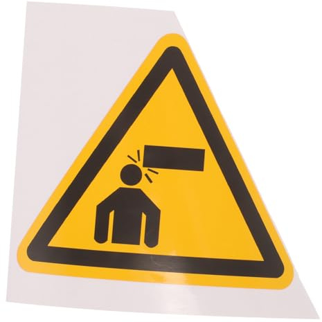Ciieeo Warnschild Achtung Kopf aus Pvc Gelber Aufkleber mit Starkem Halt und Lesbarer Schrift für Parkplätze und Lagerhallen