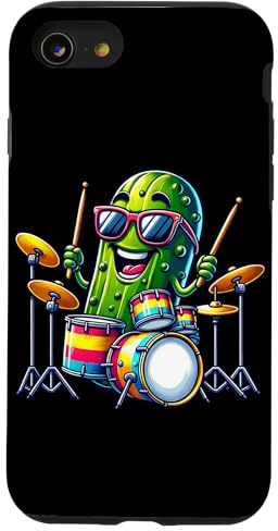 Pepinillo Tocando Batería con Gafas Carcasa para iPhone SE (2020) / 7 / 8
