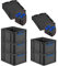 PROREGAL SparSet 5x Eurobox NextGen Color mit Auflagedeckel & Schiebeschnappverschlüsse, HxBxT 22x30x40cm, 20L, Schwarz, Griffe blau geschlossen, Eurobehälter, Transportbox, Transportbehälter