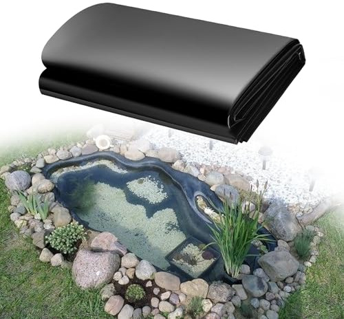 ZZGZZG Pond Liner 450 x 2200 cm Flexible Estanque Negro Lona Estanque Fcil de Cortar para Peces de Estanques, Fuentes, Jardines Acuáticos y Cascadas, Negro