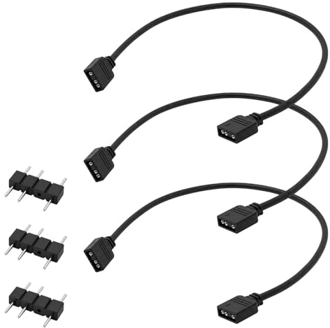 3 Stück 5V ARGB Verlängerungskabel 30 Cm, 3-Pin Stecker Auf Buchse, Kompatibel Für Gaming ARGB-Splitterkabel, ARGB-Verlängerungskabel Für Lüfter Und LED-Streifen, Robustes Kupferkabel Für PC RGB