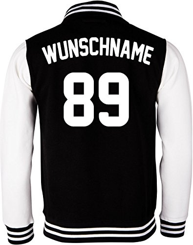 EZYshirt® Damen Herren Kinder College Jacke Athletic mit Wunschnamen und Wunschnummer | Baseball Jacke |