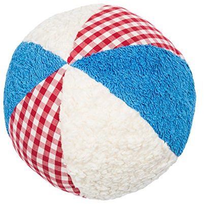 Efie Rassel Ball groß, weiß/blau, kontrolliert biologischer Anbau (organic), Made in Germany