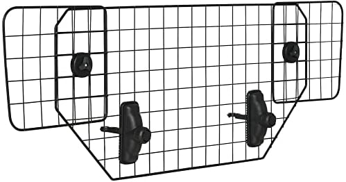 PawHut Hundeschutzgitter Universal Kofferraumgitter Autoschutzgitter Hundegitter verstellbar Trenngitter Metall Schwarz (90-120) x 40,5 cm