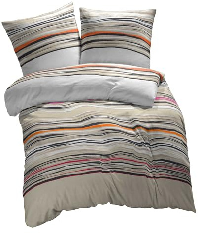 etérea Renforcé Bettwäsche Jeanine Sand 200x220 cm + 2Stk 50x75 cm | etérea Renforcé Bettwäsche Jeanine Sand · MADE IN GREEN by OEKO-TEX