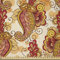ABAKUHAUS Blumen Stoff als Meterware, Aufwändiger Paisley, Microfaser Multi Zweck Dekostoff für Kunsthandwerke, 3M (230x300cm), Orange Gelb Rot