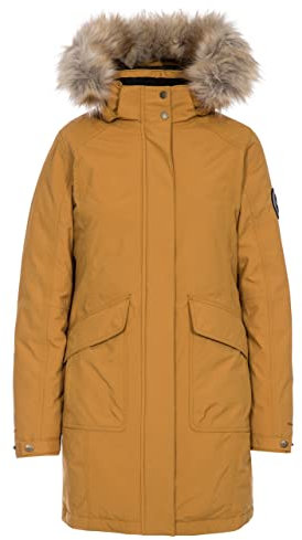 DLX Trespass Damen Warme Lange Daunenjacke Mit Abnehmbarer Kapuze BETTANY, Sandstone, XS, FAJKDOTR0003_SANXS