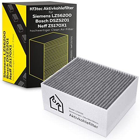 KF3TEC® Aktivkohlefilter für Siemens/Bosch/Neff/Gaggenau Cleanair Filter - DSZ5201 / LZ56200 / Z5170X1 / 00678460 (Siemens/Bosch/Neff/Gaggenau Cleanair Filter - DSZ5201 / LZ56200 / Z5170X1 / 00678460)