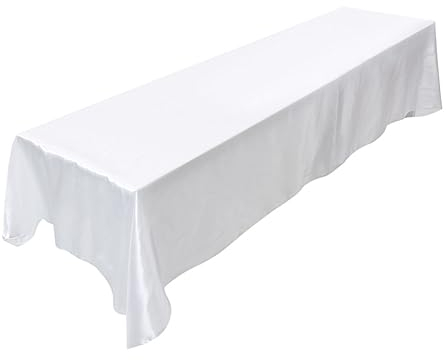 BIT.FLY Tischdecke Weiß 145 x 320CM Tischdecken für Den Außenbereich Großes Rechteckiges Knitterfreie Tischtuch für Feiern Feste Hotels Veranstaltungen Hochzeiten