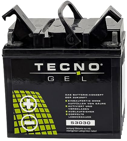 TECNO-GEL Motorrad Qualitäts Batterie 53030 für MOTO GUZZI T 850, T3, T4, T5 1973-1989, 12V Gel-Batterie 30Ah, 187x130x170 mm