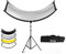 Selens 4 in 1 Porträt Reflektor 60x180cm U Form Gebogener Reflektoren + 200cm Lichtstativ + Einstellbarer Beleuchtungs Diffusor Kit für Fotografie Fotostudio Schwarz/Weiß/Gold/Silber