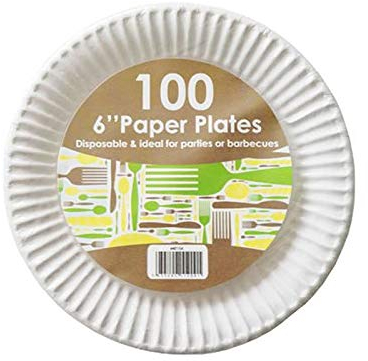 Disposable Paper Plates For Parties Outdoor Events White 6inch 15cm Pack Of 1000