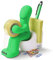 Le Butt Station Fournitures de Bureau - Dévidoir de Ruban Amusant - Porte Accessoires de Bureau Rigolo et Sympa avec Rouleau de Ruban, Trombones, Notes Adhésives et Stylo Inclus (Vert)