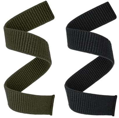 Abanen Schnelltrocknendes Uhrenarmband mit Klettverschluss für Fenix 6/Fenix 5, 22 mm, gewebtes Nylon, Fenix 5/5 Plus, Quatix 6/5 (schwarz und grün)