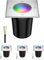 ledscom.de 4 Stück Bodeneinbauleuchte RELI für außen, IP67, edelstahl, gefrostet, eckig, 11 x 11cm inkl. LED RGB Lampe, smart 473lm