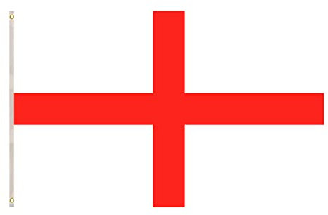 Trimming Shop England St. George Flag 5ft X 3ft with Eyelets UK Flag, Double Stitched with Brass Eyelets, National Sports Parties Event, Parade Event, Outdoor & Indoor Decoration