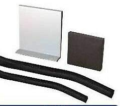 Sellon24® Glasgeländer Profil U für aufgesetzte Bodenmontage 12 bis 21,52 mm Glas Bausatz (Dichtungen + Keile 17,52 mm)