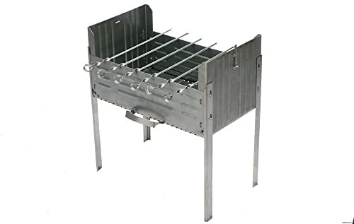Klappbarer Mangal Kukmara Diplomat Camping Angel Grill aus 1,2mm inkl. 6 Grillspiesse aus Edelstahl