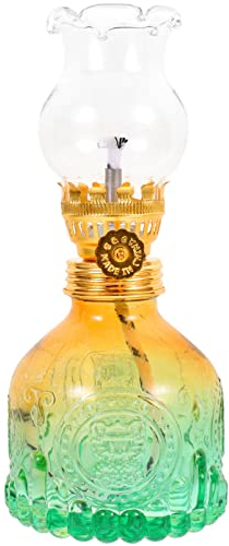 NUOBESTY Vintage-Petroleumlampe Mit Verstellbarem Feuerdocht Öllampe Glas Zarte Sturmlampe Für Heimdekoration Notbeleuchtung