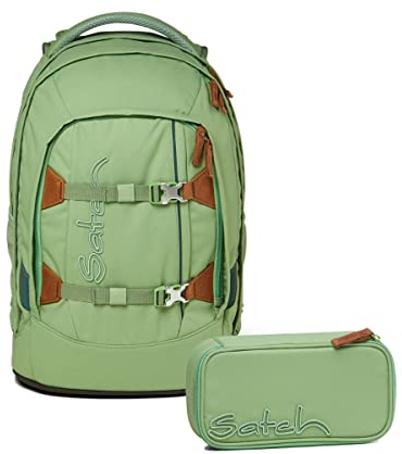 satch Pack Schulrucksack Set 2tlg. inkl. Schlamperbox (Nordic Jade Green)