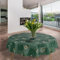 laro runde 140 cm wachstuchtischdecke wachstischdecke abwashbar PVC tischdecke Wachstuch wasserabweisend Garten tischdecke, Muster:Blumen Grün Margeriten