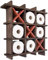 COYEUX Brauner Holz-Toilettenpapierhalter, Tic Tac Toe-Design für an der Wand montierte oder freistehende Badezimmer-Wanddekoration, Tissue-Rollen-Aufbewahrungs-Organizer