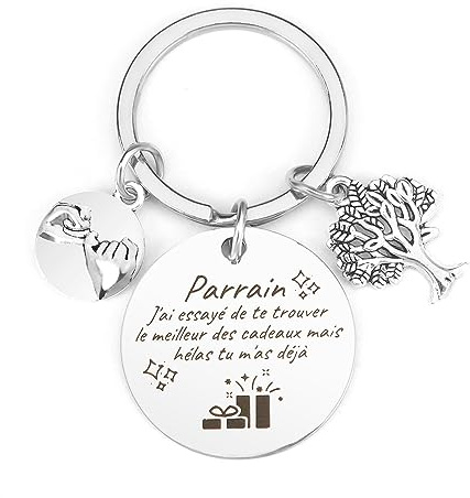 RGHSZ Cadeau Parrain, Porte Clef Parrain,Cadeau Anniversaire Parrain,Cadeau Fete Des Peres