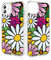 Losvick für iPhone 12 Mini Hülle, Kleine Bunte Blumen Transparent Hybrid Schutzhülle Hartschale PC + Stoßfest TPU Bumper für iPhone 12 Mini, 5,4 Zoll - Kleine Bunte Blumen