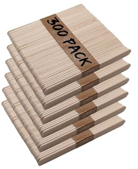 Wooden Lollipop Sticks Natural Lolly Sticks Popsicle Sticks for Arts Crafts School Projects Plant Label Home Decorations DIY114mm X 10mm X 2mm (300)