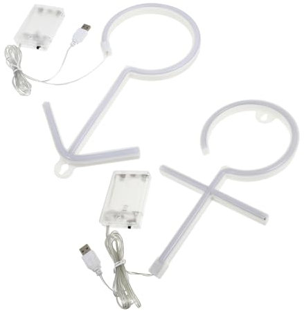 DOITOOL 2st Neonlichter Led Light Neon Zeichen Neonschild Für Badezimmer Männlich Weibliches Neonlicht Badezimmer Leuchtreklame Krippendekoration Plastik Fräulein Ladenschild Weihnachten
