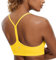 CRZ YOGA Damen Butterluxe Racerback Sport BH Gepolstert Ohne Bügel Y-Rücken Yoga Bra Sommer Atmungsaktiv Spaghetti Top Gut Sichtbares Gelb L