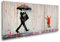 Giallobus - Große Gemälde im XXL-Format - Banksy - Street Art – Regen der Farben - Leinwand - 308x140cm | 3pcs. x 100x140cm - Moderne Gemälde für zu Hause