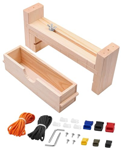 WANGCL Wood Paracord Jig Bracelet Wristband Maker DIY Craft Tool for Parachute Cord Braiding Weaving with Hanks Free Buckles 24cm