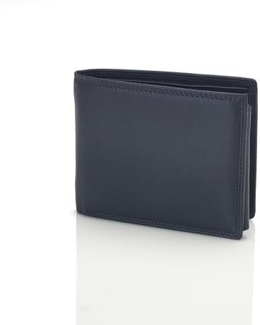 Josephine Osthoff Geldbörse Herren klassisch Querformat, Tri-Fold, Münzfach, Kartenfächer mit RFID, 100% Echtleder, Reißverschlussfach innen
