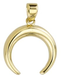 JC Trauringe Gold Anhänger Halbmond in Echt 585 Gold klassische, schlichte Mond Goldanhänger Goldschmuck Damen Schmuck Kettenanhänger in Gelbgold inkl. Schmucketui 8543