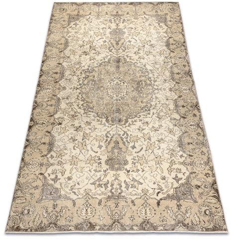 HANDKNOTTED Wollteppich Vintage 10311, Rahmen, Ornament - beige 195x320 cm