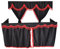Generisch LKW-Vorhänge, komplettes Set, schwarz mit roten Quasten, geeignet für Mercedes, Mann, DAF, Volvo, Scania, Renault
