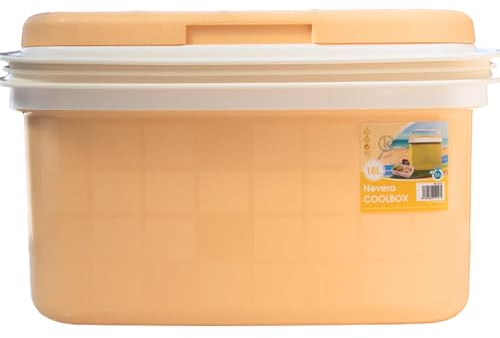 KROWN - Nevera Portátil Térmica, Color Amarillo Pastel, Polipropileno, Ideal para Actividades al Aire Libre en el Jardín, Camping, Barbacoas, Picnic, Playa, Capacidad 16L.