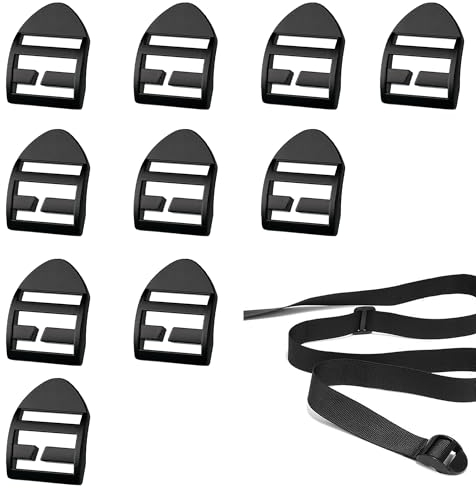 YJFY 10 Stück Stegschnalle Gurtschnalle Klemm Leiterschnallen Leiterschnalle Fäden müssen nicht entfernt werden Einstellbar Für Rucksackgurte, Koffergurte, Outdoor-Sportarten, etc. (25mm)