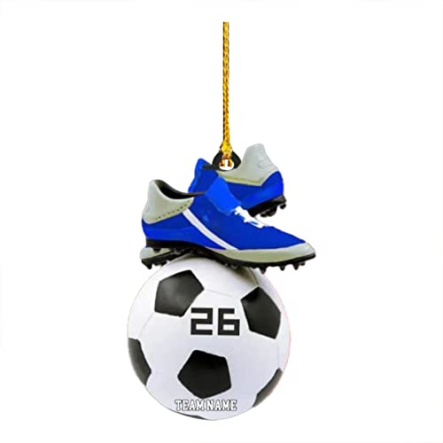 Mymyguoe Weihnachtsdeko Ein Fußball Weihnachtsschmuck 2024 Lustige 2D Acryl Christmas Ornaments Tree Decorations Weihnachtsbaum Schmukdeko Tannenbaumschmuck Anhänger Weihnachts Deko