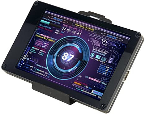 TIKATARER Pantalla de Temperatura de la PC, Monitor de Temperatura de la Computadora de 3,5 Pulgadas Pantalla de la Caja de la PC con Monitor de Temperatura de la Computadora, Soporte y