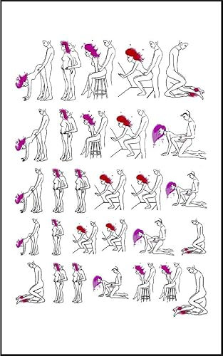 Mini Faux Tatouages Temporaires Ephémères Stickers Autocollant Pour Ongles Nail Art ou Corp Sexy Adultes Coquin HotWife Libertin Tattoo Femme Tatoo Hot Charme Erotique Séduction (29 Dessins Kamasutra)