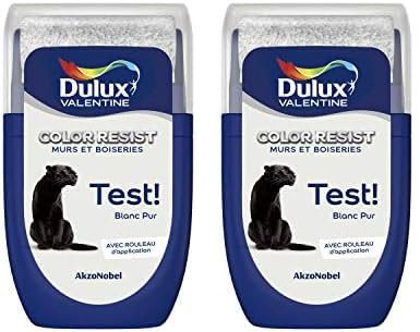 Dulux Valentine Peinture Color Resist - Murs et Boiseries - Mat - Testeur Couleur Blanc Pur 30 ml (Lot de 2)