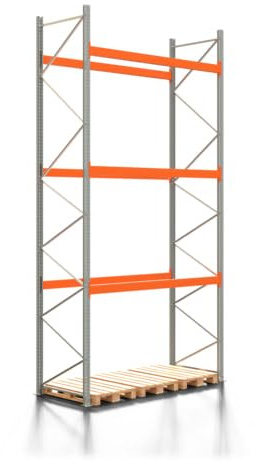 REGALWERK Palettenregal Artus - Grundregal mit 4 Ebenen - Fachlast 2.775 kg - 5.500 x 2.700 x 1.100 mm (HxBxT) - Schwerlastregal