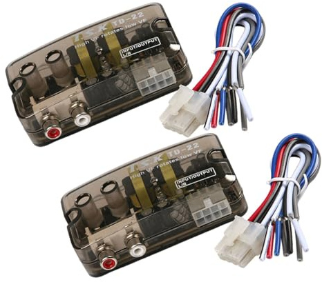 Audiokonverter für Auto Audio mit Verzögerungsfunktion und One Button | Abs Gehäuse, Hoch zu Niederfrequenz Wandlung, Unterstützt Mehrere Audioformate, für Verstärker Zufällige Farbe