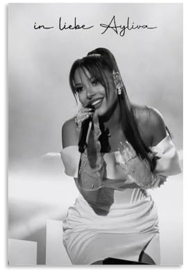 Mianm Ayliva Poster Music Black And White Singer Cover Für Zimmer, Ästhetische Leinwand-Wandkunst, Schlafzimmer-Dekor Poster 12x18inch(30x45cm)