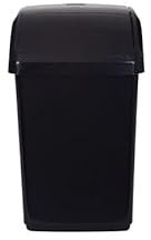 ZARVICZONIA 10L/30L/50L Premium Plastic Swing Bins Durable For Kitchen Bathroom Rubbish Office Room Trash Rubbish Recycling and General Waste (Black, 10 Litre)