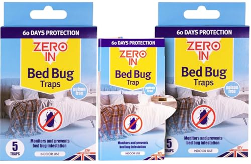 UKDeals Direct® Bed Bug Trap 5-Pack Ready-to-Use, Poison-Free Treatment Bug Detector Monitors Infestation, 500ml RTU Spray (2 x Pack of 5 Trap)